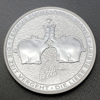 Silbermünze 1oz "Tempus Fugit – Armor Manet" 2020 Ottifanten – Kissing Ottifants (Tuvalu)