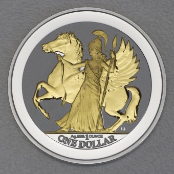 Silbermünze 1oz "Pegasus" 2017 (vergoldet) (Britische Jungferninseln)