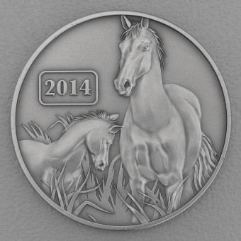 Silbermünze 1oz "Pferd" 2014 (AF) Lunar (Tokelau)