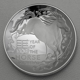 Silbermünze 1oz "Pferd" 2026 (gewölbt) Lunar II (RAM) – Year of the Horse (Australien)