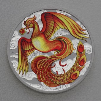 Silbermünze 1oz "Phoenix 2022" rot-gold-coloriert Chinese Myths & Legends