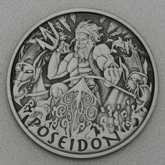 Silbermünze 1oz "Poseidon" 2021 (AF) Gods of Olympus (Tuvalu)
