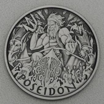 Silbermünze 1oz "Poseidon 2021" Antique Finish "Gods of Olympus" Serie