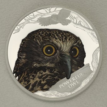 Silbermünze 1oz "Powerful Owl" 2018 Australias Endangered + Extinct (Tuvalu)