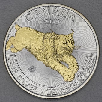 Silbermünze 1oz "Luchs" 2017 (vergoldet) Predator (Kanada)