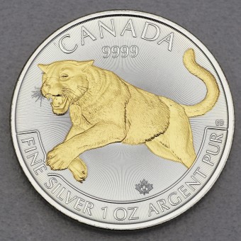 Silbermünze 1oz "Puma" 2016 (vergoldet) Predator (Kanada)