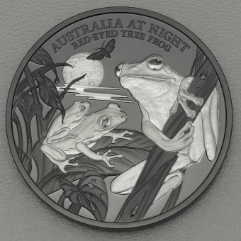 Silbermünze 1oz "Red-Eyed Tree Frog" 2024 Australia at Night (Niue)