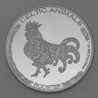 Silbermünze 1oz "Rooster" 2022 Celtic Animals (Tschad)