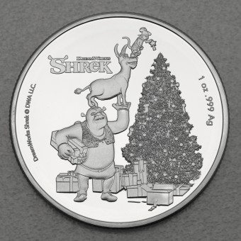 Silbermünze 1oz "SHREK, Esel und Kater" 2021 Christmas Seasonal 2021