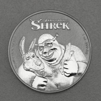 Silbermünze 1oz "SHREK und Esel - 20 Years" (20th Anniversary)