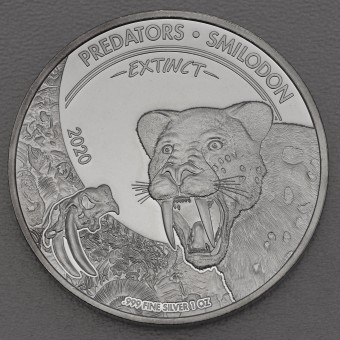 Silbermünze 1oz "Säbelzahntiger" 2020 Predators (Kongo)