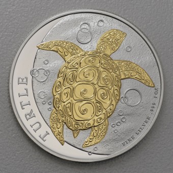 Silbermünze 1oz "Schildkröte" 2016 (vergoldet) (Niue)