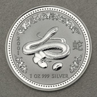 Silbermünze 1oz "Schlange" 2001 Lunar I – Year of the Snake 19% (Australien)