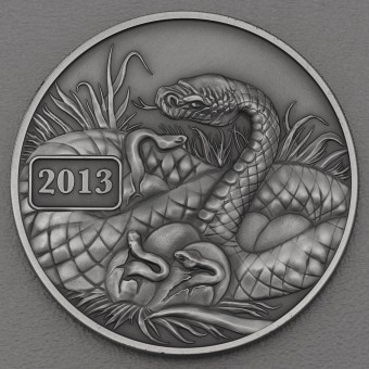 Silbermünze 1oz "Schlange" 2013 (AF) Lunar (Tokelau)