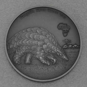 Silbermünze 1oz "Gürteltier" 2019 (AF) Africa Silver Ounce (Ghana)