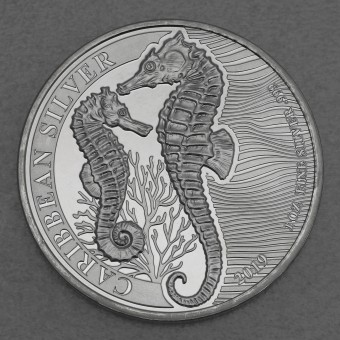 Silbermünze 1oz "Seepferdchen" 2019 Caribbean Silver (Barbados)
