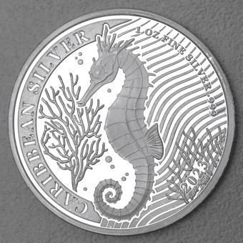 Silbermünze 1oz "Seepferdchen" 2023 Caribbean Silver (Barbados)