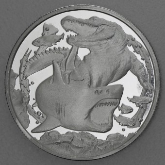 Silbermünze 1oz "Shark vs. Crocodile 2022" (diff.) Apex Predators