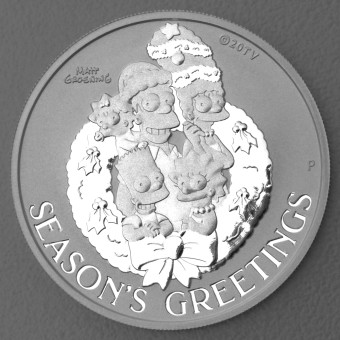 Silbermünze 1oz "Simpsons Season's Greetings" 2022 The Simpsons (Tuvalu)