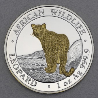 Silbermünze 1oz "Leopard" 2018 (vergoldet) African Wildlife (Somalia)