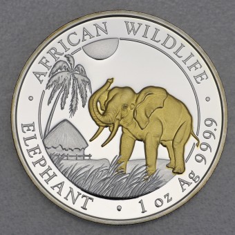 Silbermünze 1oz "Elefant" 2017 (vergoldet) African Wildlife (Somalia)