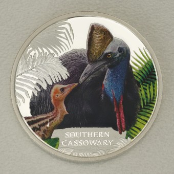 Silbermünze 1oz "Southern Cassowary 2016" (Tuvalu) "Australias Endangered + Extinct" Serie