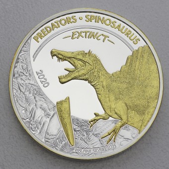 Silbermünze 1oz "Spinosaurus" 2020 (vergoldet) Predators (Kongo)