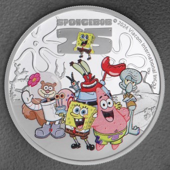 Silbermünze 1oz "SpongeBob & Friends" 2024 (PP/koloriert) (Tuvalu)
