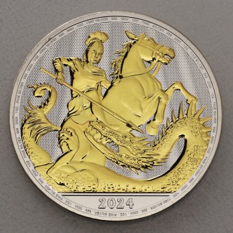 Silbermünze 1oz "St. Georg and the Dragon" 2024 vergoldet (Großbritannien)