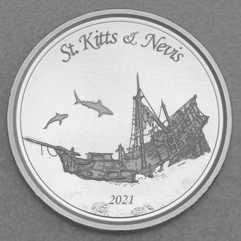 Silbermünze 1oz "Sunken Ship" 2021 Eastern Caribbean 8 (St. Kitts & Nevis)