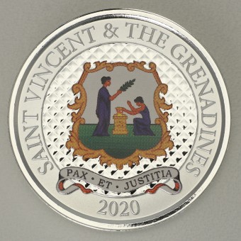Silbermünze 1oz "Pax Et Justitia" 2020 (koloriert) Eastern Caribbean 8 (St. Vincent & die Grenadinen)
