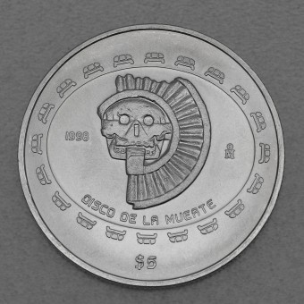 Silbermünze 1oz "Totenscheibe" 1998 Präkolumbische Kulturen – Teotihuacan (Mexiko)