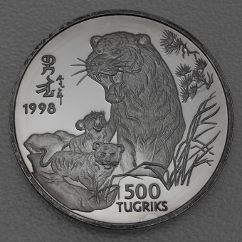 Silbermünze 1oz "Tiger" 1998 Lunar – Year of the Tiger (Mongolei)