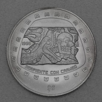 Silbermünze 1oz "Schlange+Kranich" 1998 Präkolumbische Kulturen – Tolteken (Mexiko)