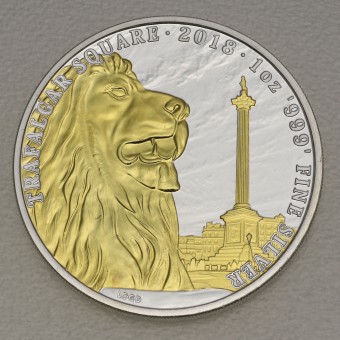 Silbermünze 1oz "Trafalgar Square" 2018 vergoldet Landmarks of Britain (Großbritannien)