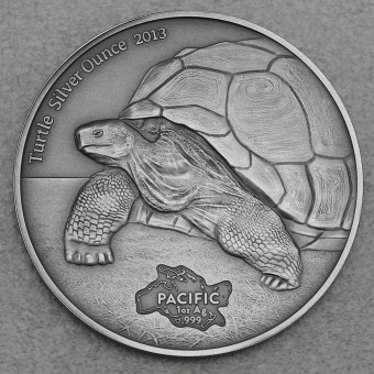 Silbermünze 1oz "Turtle 2013" Tokelau Pazifik Serie - Silver Ounce antik-finish