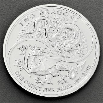 Silbermünze 1oz "Two Dragons 2018" 