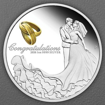 Silbermünze 1oz "Wedding" 2026 (PP/koloriert) (Australien)