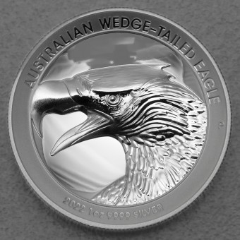 Silbermünze 1oz "Wedge-Tailed Eagle" 2022 (PP/UHR) Polierte Platte/ Ultra High Relief