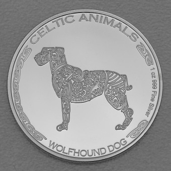 Silbermünze 1oz "Wolfshound Dog" 2022 Celtic Animals (Tschad)