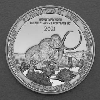 Silbermünze 1oz "Wollmammut 2021" Prehistoric Life