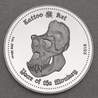 Silbermünze 1oz "Tattoo Art – Year of the Monkey" 2016 (PP) (Ghana)