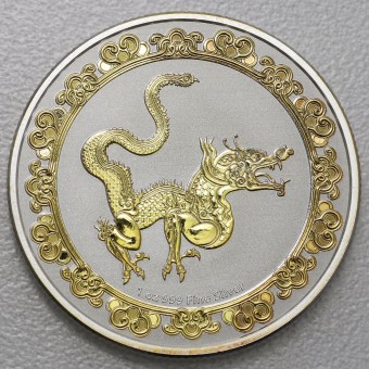 Silbermünze 1oz "Yellow Snake" 2020 (vergoldet) Celestial Animals (Niue)