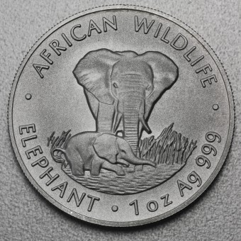 Silbermünze 1oz "Zambia Elefant 1999" African Wildlife