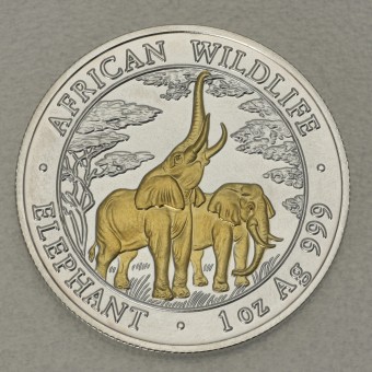 Silbermünze 1oz "Zambia Elefant 2003" gilded African Wildlife