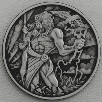 Silbermünze 1oz "Zeus" 2020 (AF) Gods of Olympus (Tuvalu)