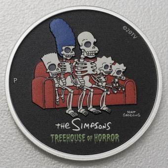 Silbermünze 1oz " Treehouse of Horror" 2022 (koloriert) The Simpsons (Tuvalu)