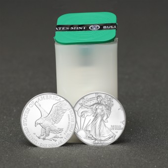 Silbermünze 20 x 1oz "American Eagle" aktueller Jahrgang Tube diff. (USA)