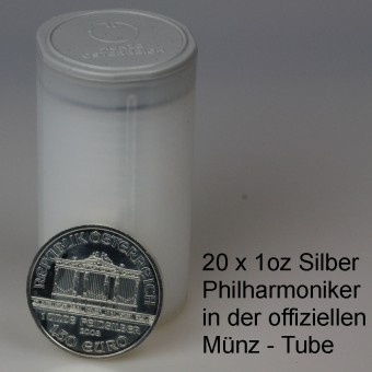 Silbermünze (20x 1oz) "Philharmoniker", Tube 