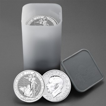 Silbermünze 25 x 1oz "Britannia" aktueller Jahrgang Tube 19% (Großbritannien)